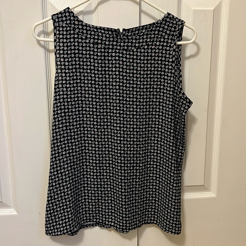 Loft sleeveless top, navy floral, medium petite